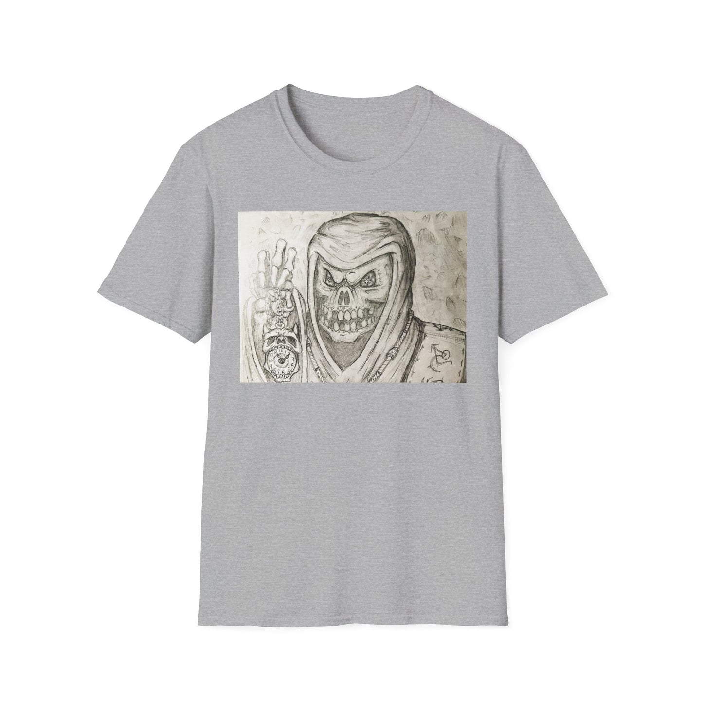 Grim Reaper Graphic Tee | Unisex Softstyle T-Shirt, Halloween Apparel, Edgy Fashion, Unique Gift, Gothic Style, Casual Wear