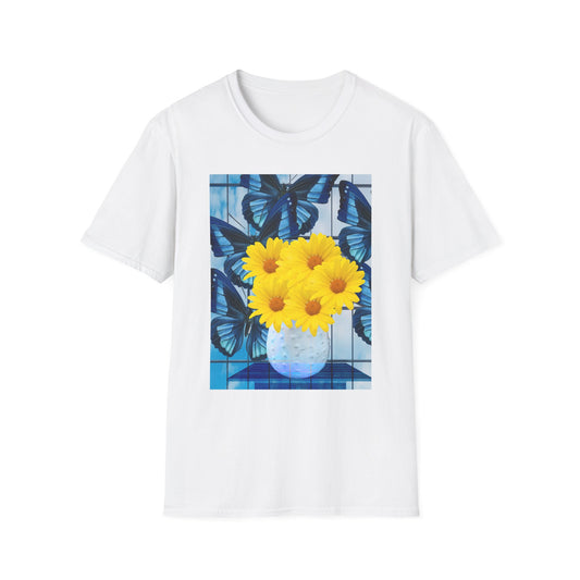 Sunny Blooms Unisex Softstyle T-Shirt, Floral Graphic Tee, Gift for Her, Summer Vibes, Casual Wear, Nature Lover Gift