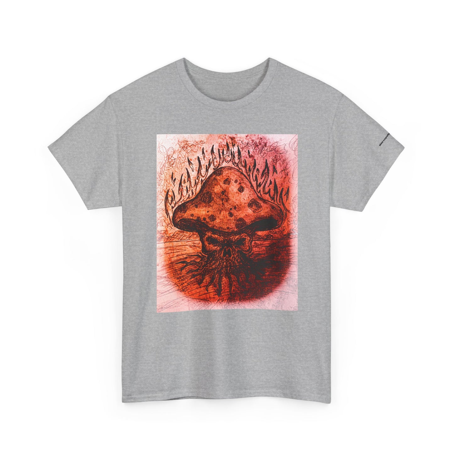 Mushroom Flame T‑Shirt — Psychedelic Burning Mushroom Graphic Tee