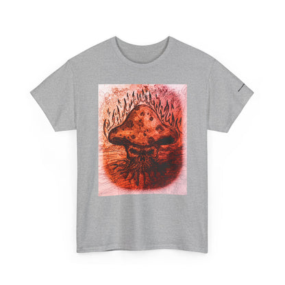 Mushroom Flame T‑Shirt — Psychedelic Burning Mushroom Graphic Tee