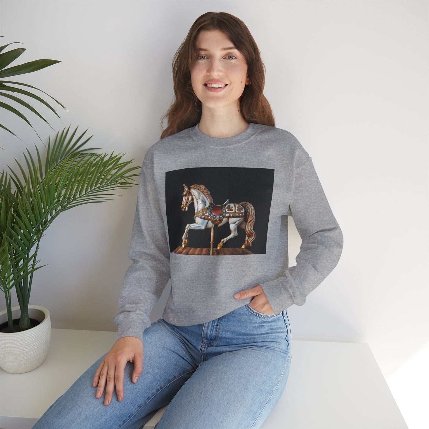 Vintage Carousel Horse Crewneck Sweatshirt, Cozy Sweatshirt, Equestrian Gift, Animal Art Sweatshirt, Unique Fall Apparel, Celebration [...]