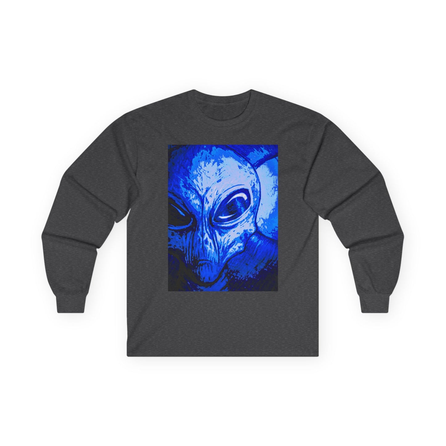 Alien Art Shadows Long Sleeve Tee - Unisex Cotton Graphic Shirt