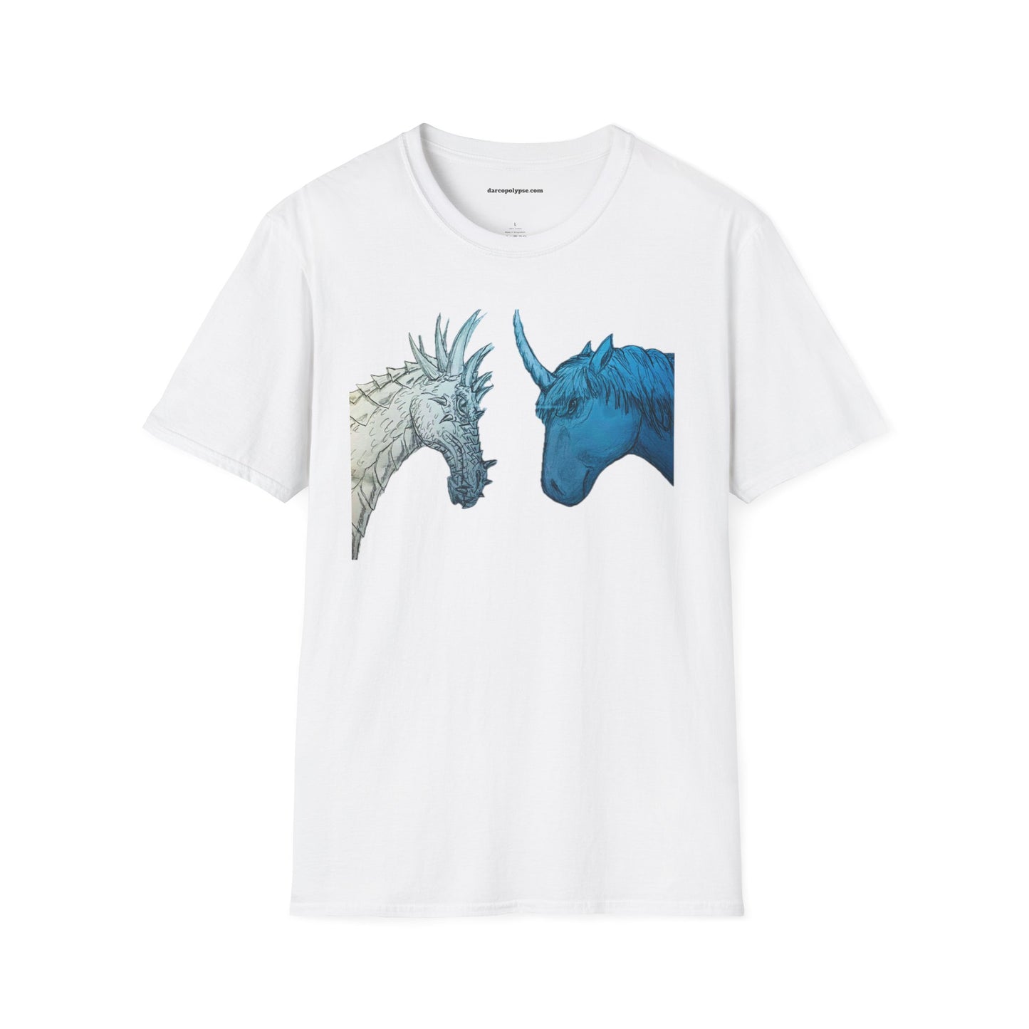 Fantasy Creatures Unisex T-Shirt - Unicorn vs Dragon Design