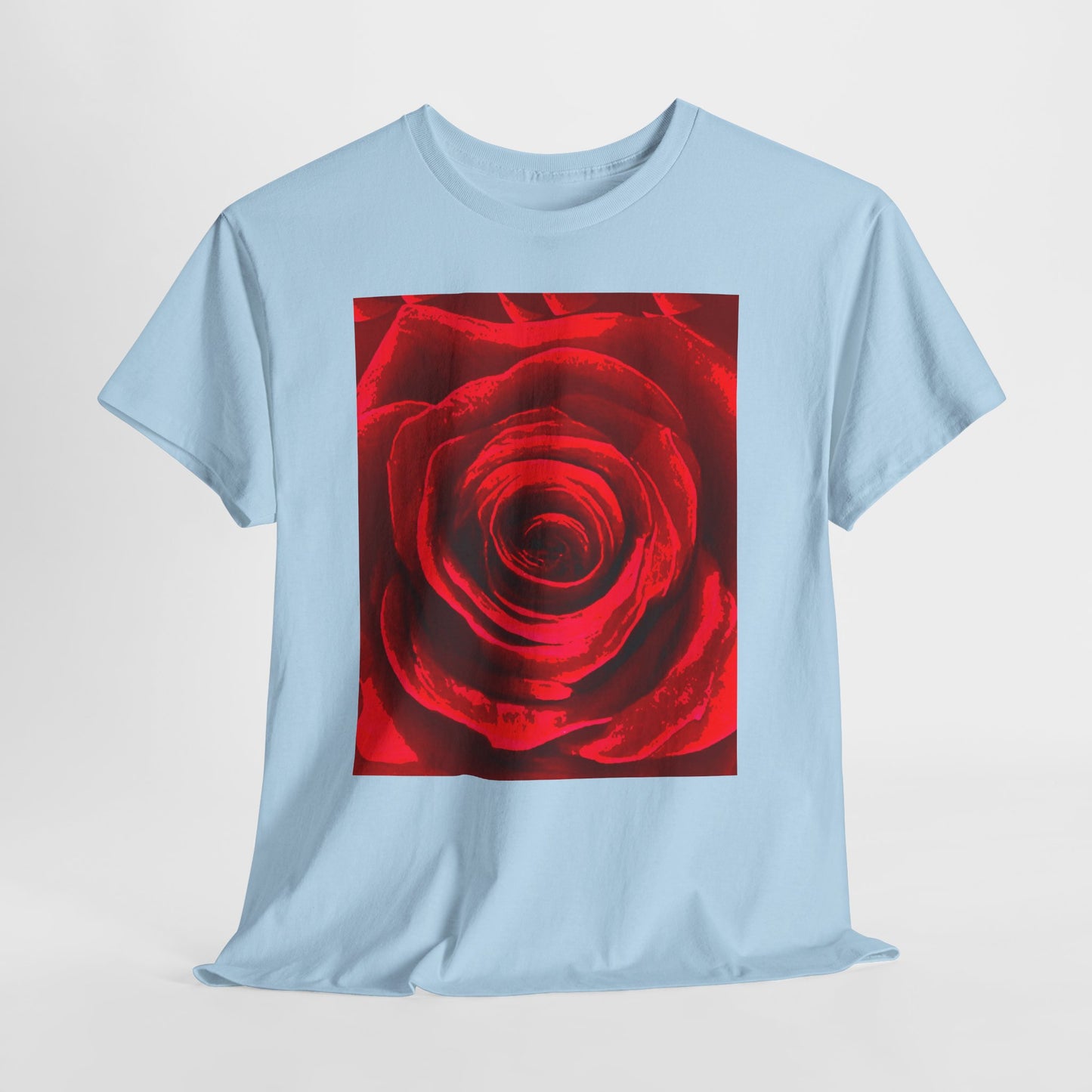 Romantic Rose Unisex Heavy Cotton Tee, Gift for Valentine's Day, Floral Shirt, Casual Wear, Love, Nature Lover Tee