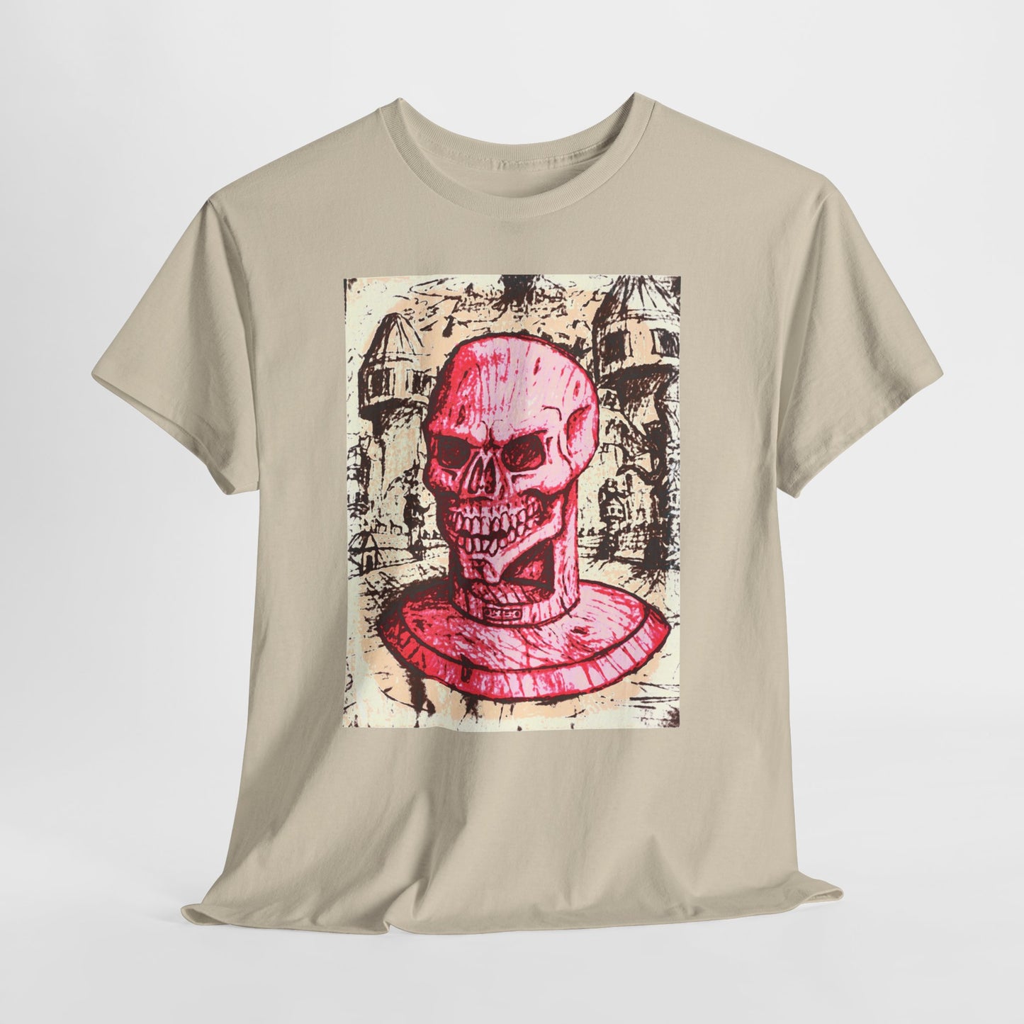 Vibrant Skull Graphic Tee, Unisex Heavy Cotton Shirt, Art Tee, Halloween Apparel, Edgy Casual Wear, Unique Gift