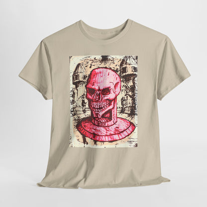 Vibrant Skull Graphic Tee, Unisex Heavy Cotton Shirt, Art Tee, Halloween Apparel, Edgy Casual Wear, Unique Gift