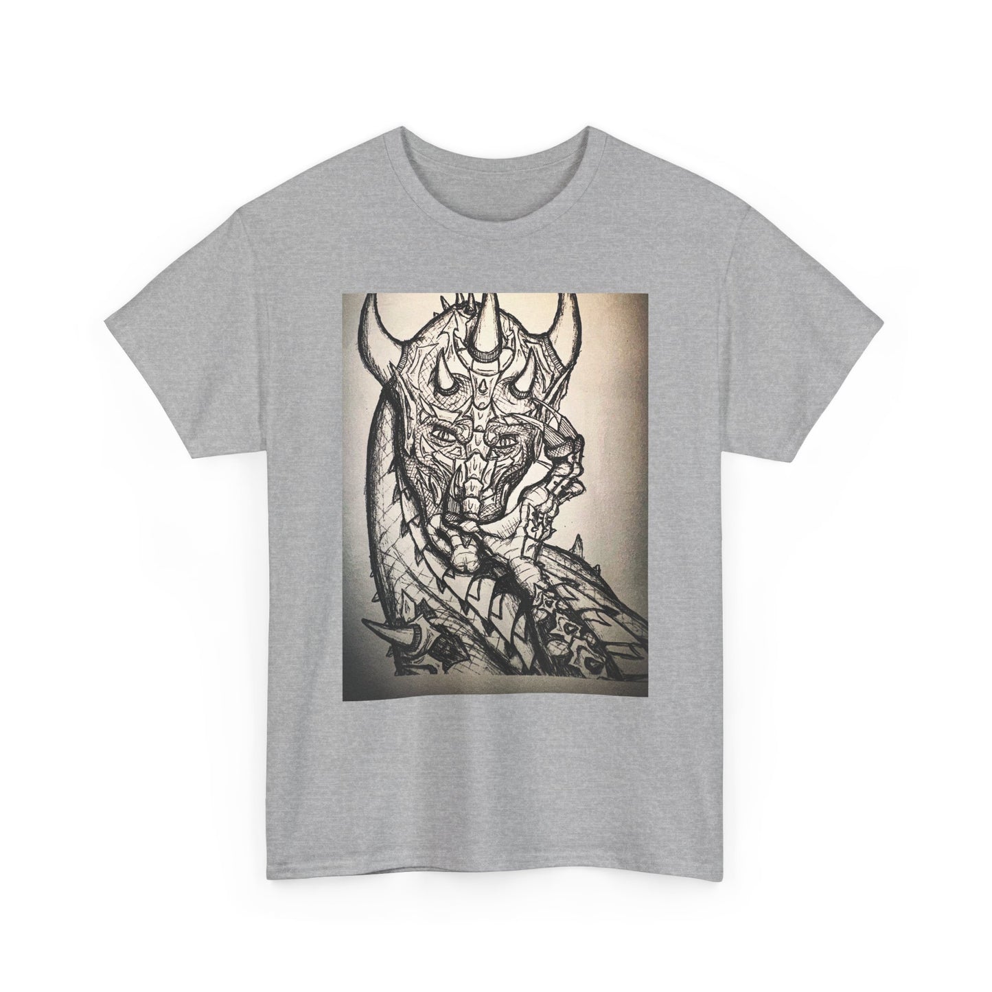 Dragon Art Unisex Heavy Cotton Tee, Graphic Tee, Unique Gift, Casual Wear, Fantasy Clothing, Art Inspired Shirt
