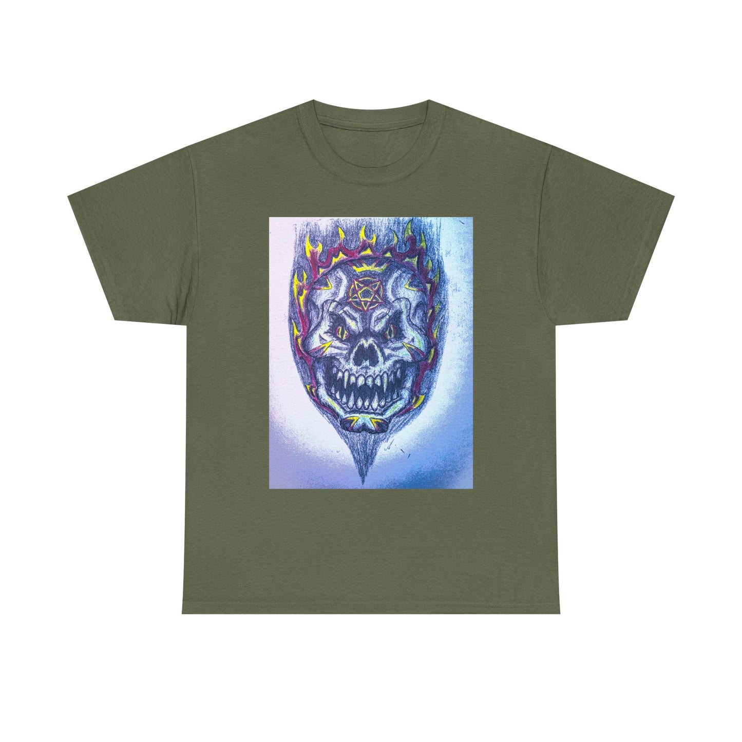 Edgy Skull Graphic Tee, Unisex Heavy Cotton T-Shirt for Halloween, Music Festivals, Everyday Wear, Gifts for Him and Her