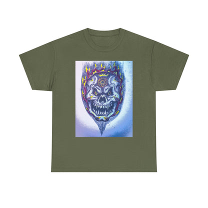 Edgy Skull Graphic Tee, Unisex Heavy Cotton T-Shirt for Halloween, Music Festivals, Everyday Wear, Gifts for Him and Her