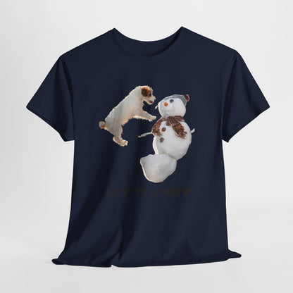 Let It Snow Dog & Snowman Tee — Funny Cute Holiday T-Shirt
