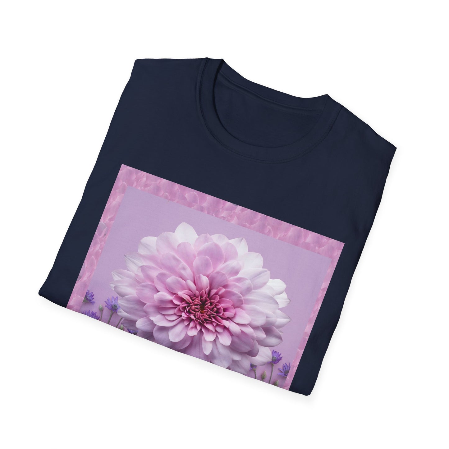 Pink Floral Art Unisex T-Shirt, Softstyle Tee, Summer Fashion, Gift for Her, Floral Shirt, Casual Wear