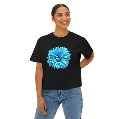 Floral Women's Boxy Tee, Casual Summer T-Shirt, Boho Chic Top, Gift for Her, Trendy Graphic Tee