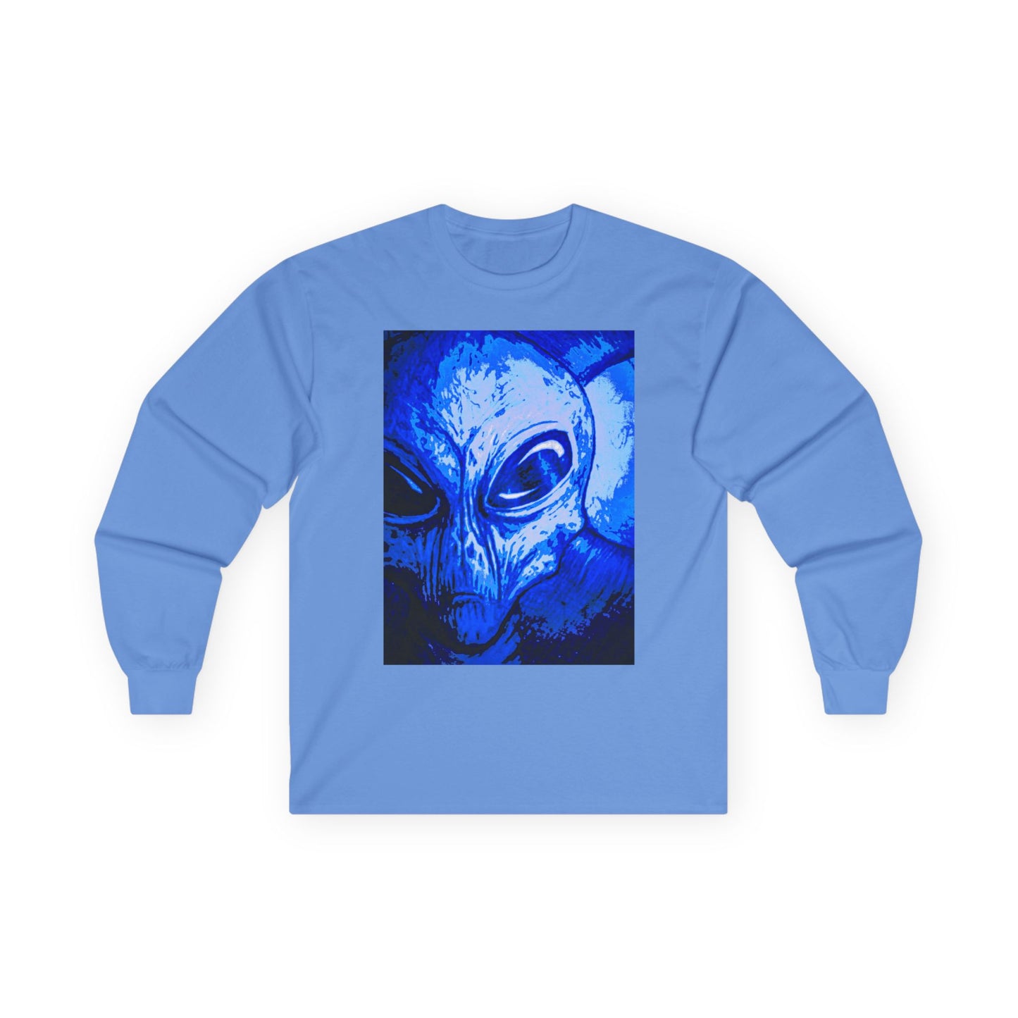 Alien Art Shadows Long Sleeve Tee - Unisex Cotton Graphic Shirt
