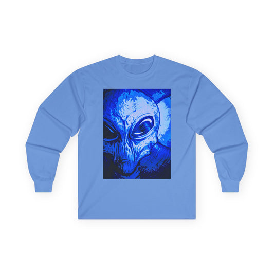 Alien Art Shadows Long Sleeve Tee - Unisex Cotton Graphic Shirt
