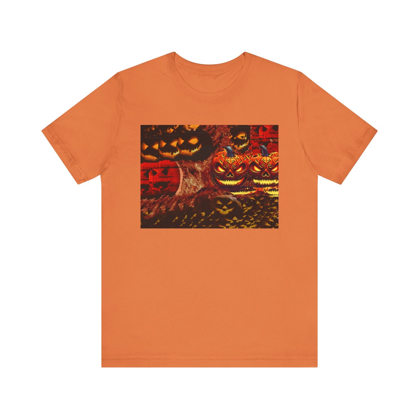 Halloween Distorted Pumpkin Graphic Tee, Unisex T-Shirt for Autumn, Spooky Season Top, Halloween Costume Idea, Men's & Women's Casual Wear