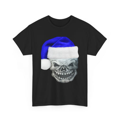 Skull in Blue Santa Hat T-Shirt