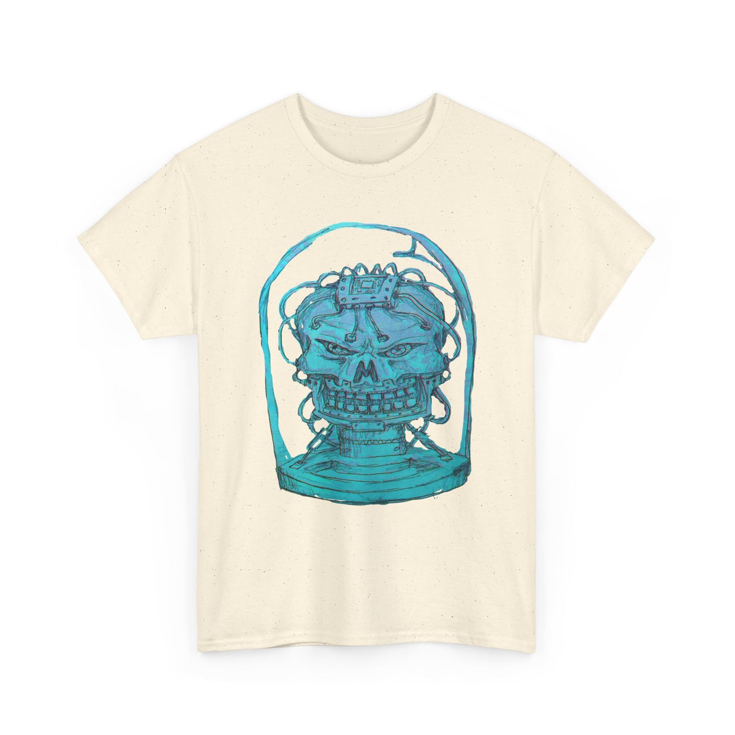 Vibrant Turquoise skull original design Unisex Heavy Cotton Tee
