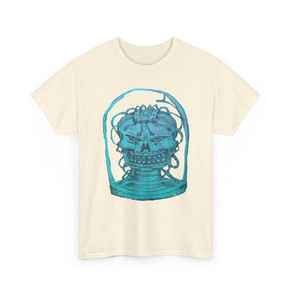 Vibrant Turquoise skull original design Unisex Heavy Cotton Tee