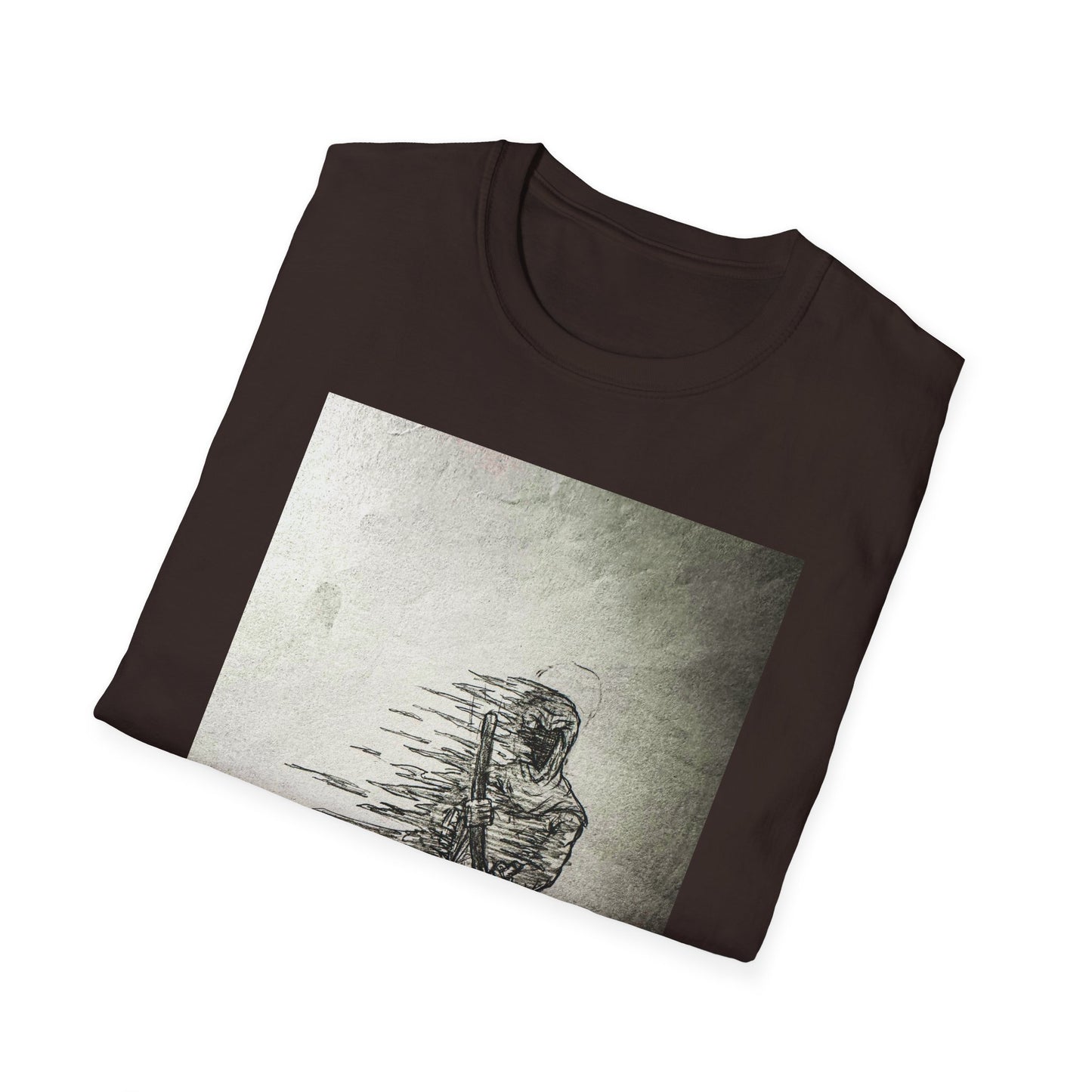 Artistic Grim Reaper Graphic Unisex Softstyle T-Shirt, Cool Gift for Nature Lovers, Casual Wear, Eco-Friendly Fashion, Birthday Gift, Summer Outfit