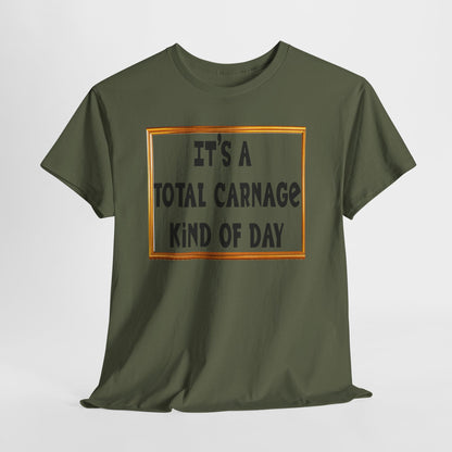 Total Carnage Unisex Heavy Cotton Tee, Casual t-shirt, Graphic Tee, Humor Shirt, Gift for Friends, Fun Apparel