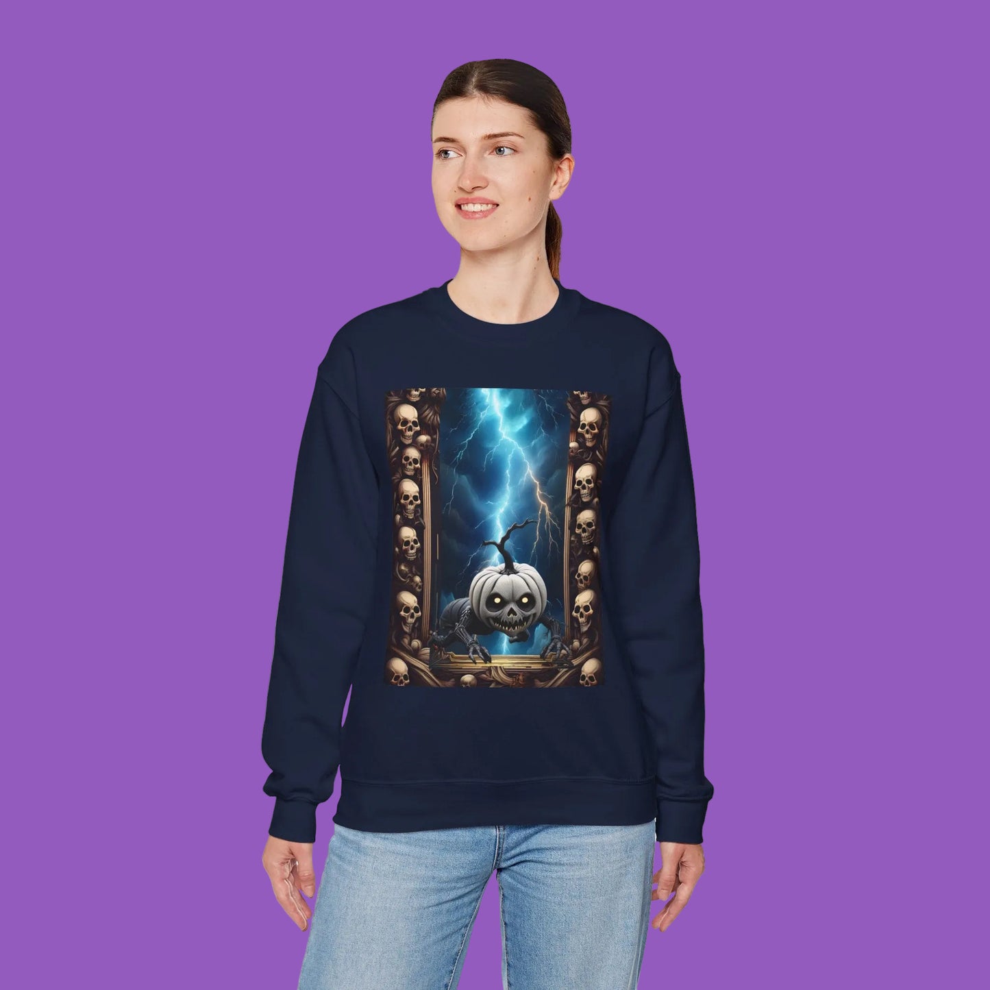 Spooky Pumpkin Crawler Sweatshirt - Unisex Heavy Blend™ Crewneck