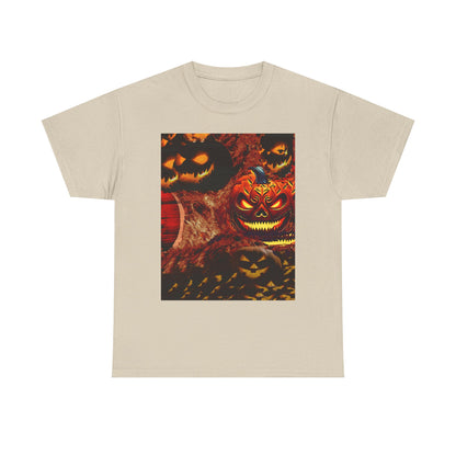 Halloween Distorted Pumpkin Unisex Tee, Spooky Shirt, Fall Apparel, Casual Halloween Outfit, Trick or Treat Tee, Festive Gift
