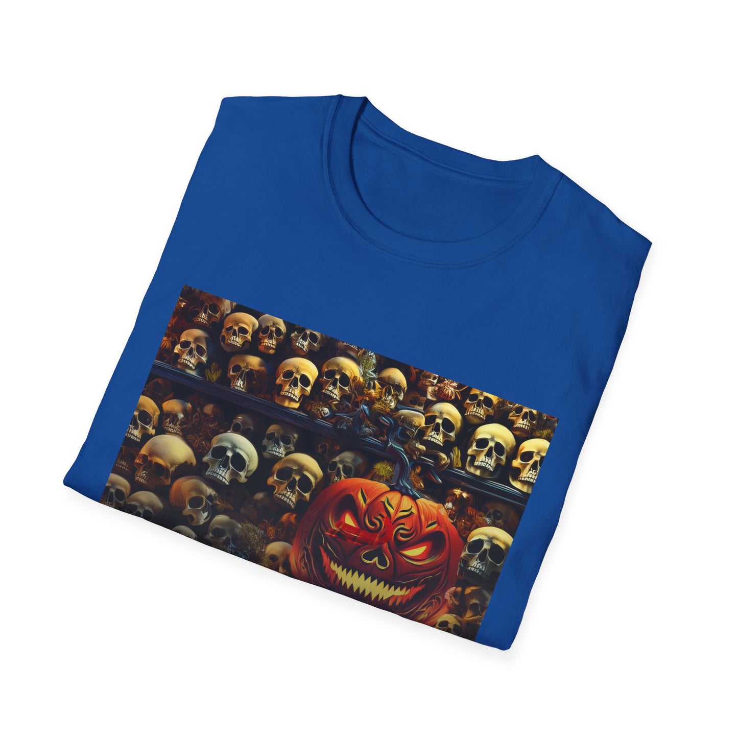 Halloween Dead Mans Party Tee, Unisex Softstyle T-Shirt, Skull Graphic Shirt, Casual Halloween Outfit, Spooky Season Apparel, Horror Fan Gift