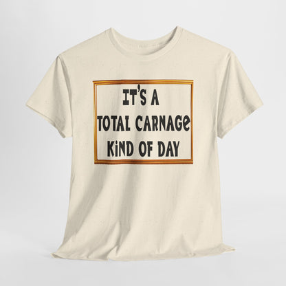 Total Carnage Unisex Heavy Cotton Tee, Casual t-shirt, Graphic Tee, Humor Shirt, Gift for Friends, Fun Apparel