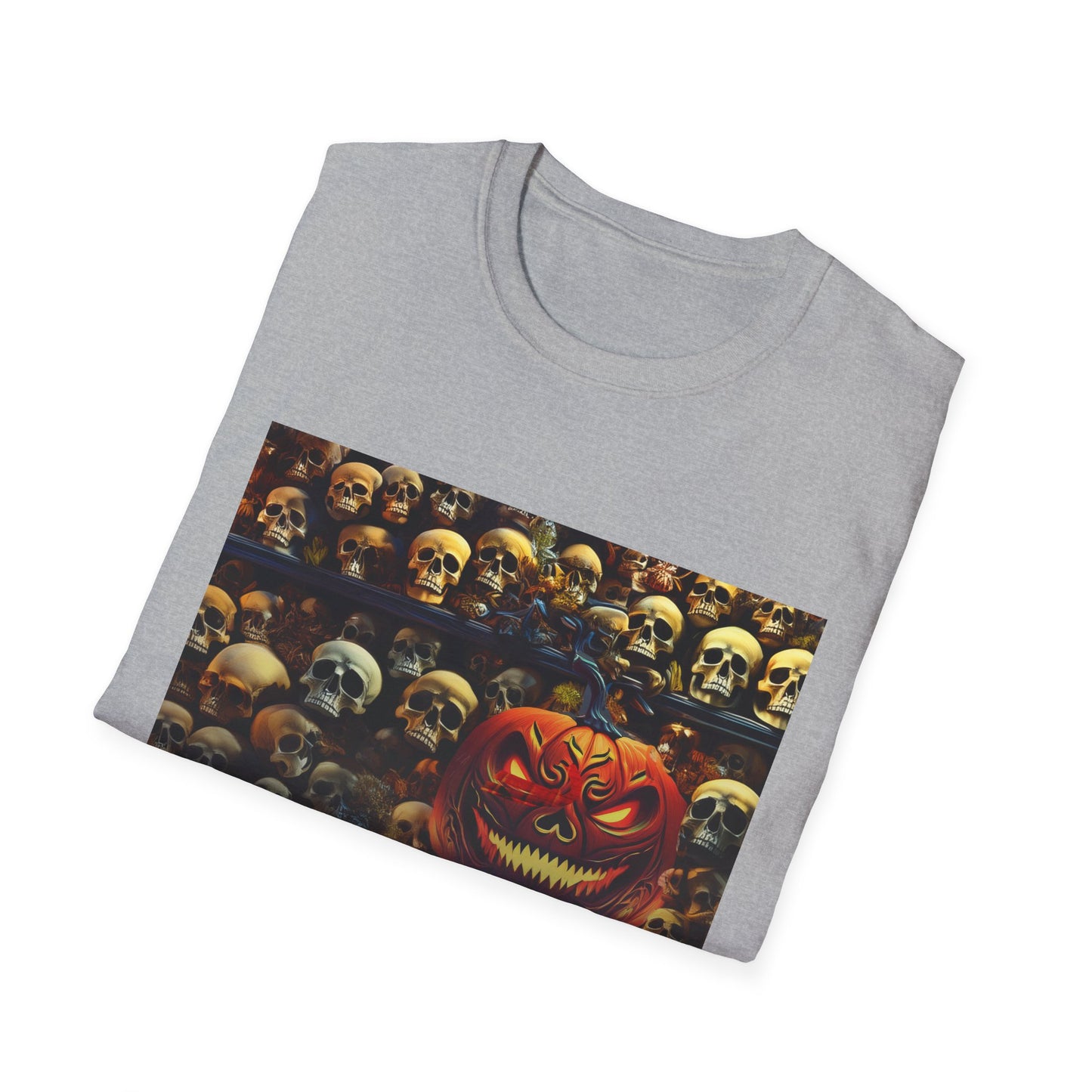 Halloween Dead Mans Party Tee, Unisex Softstyle T-Shirt, Skull Graphic Shirt, Casual Halloween Outfit, Spooky Season Apparel, Horror Fan Gift