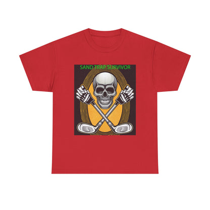 Golf Survivor Skull Tee, Unisex Heavy Cotton T-Shirt, Perfect Gift for Golf Lovers, Sports Apparel, Casual Wear, Skull Design
