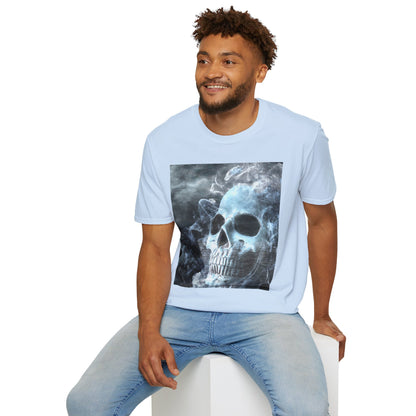 Eerie Skull Graphic T-Shirt for Dark Aesthetic Lovers, Unisex Casual Wear, Halloween Tee, Alternative Fashion