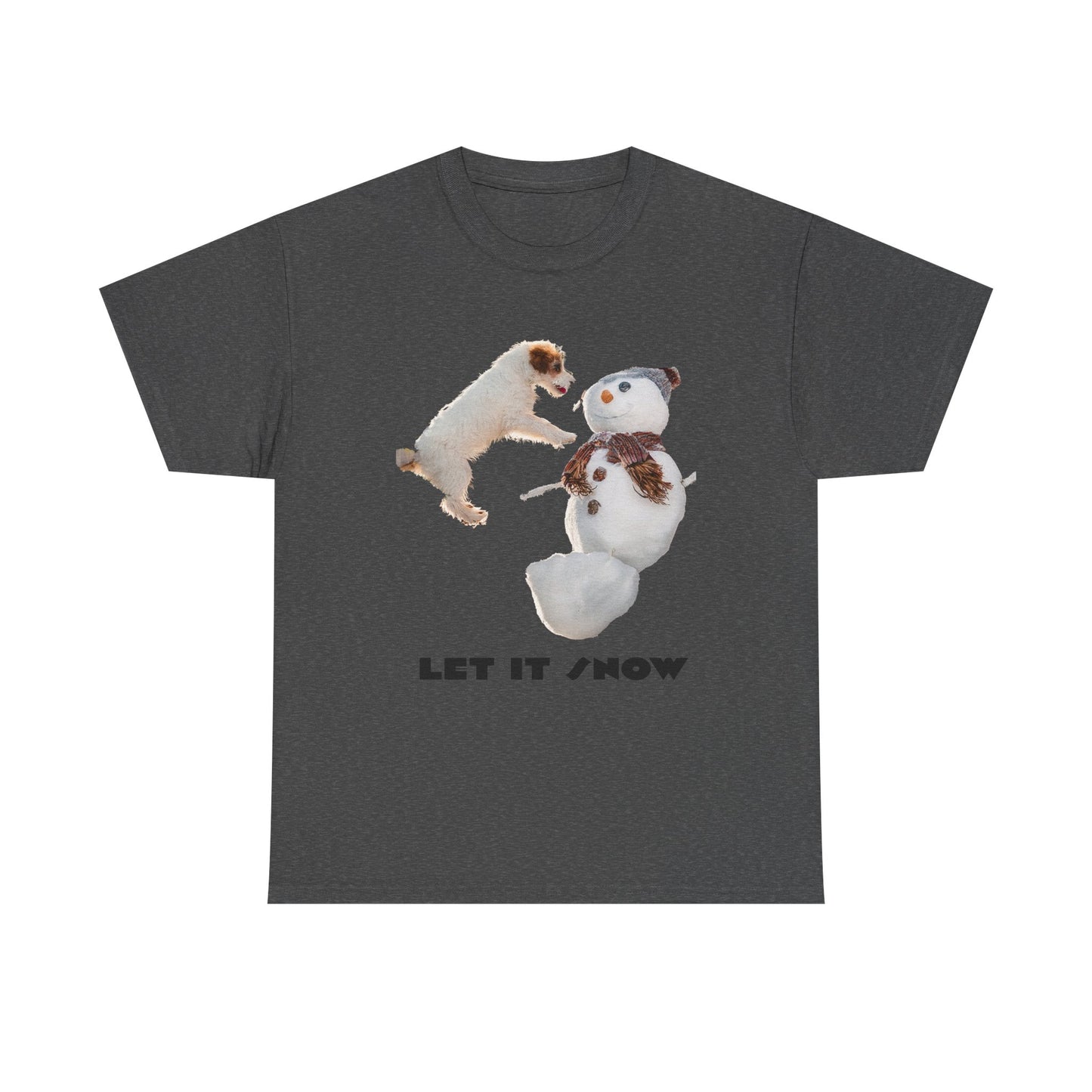 Let It Snow Dog & Snowman Tee — Funny Cute Holiday T-Shirt
