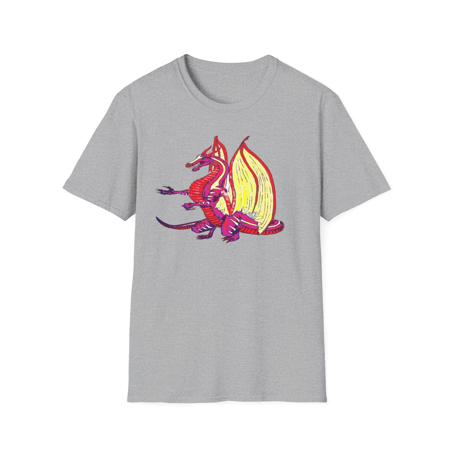 Red Dragon Graphic Unisex T-Shirt, Softstyle Tee, Unique Gift, Casual Wear, Fantasy Lover Apparel, Ideal for Conventions, Birthdays