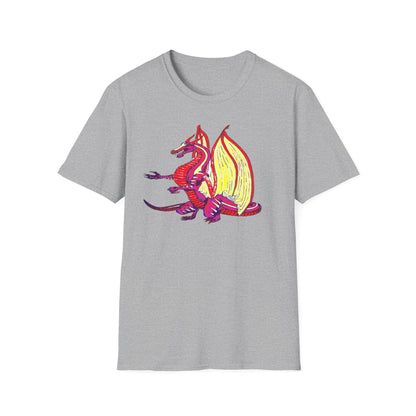Red Dragon Graphic Unisex T-Shirt, Softstyle Tee, Unique Gift, Casual Wear, Fantasy Lover Apparel, Ideal for Conventions, Birthdays