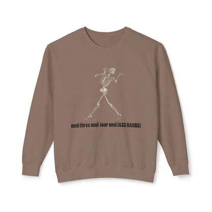 Skeleton Dance Unisex Lightweight Crewneck Sweatshirt, Halloween Sweater, Funny Gift, Casual Wear, Dance Lovers Sweatshirt, Unique Apparel