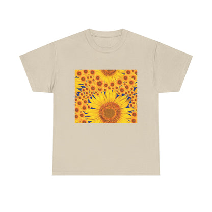 Sunflower Vibes Unisex Heavy Cotton Tee - Perfect for Summer, Nature Lovers, Gardening Celebrations, Casual Wear, Gift Ideas