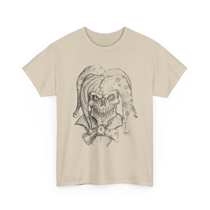 Skull Jester Sketch T-Shirt — Gothic Horror Skull Joker Tee
