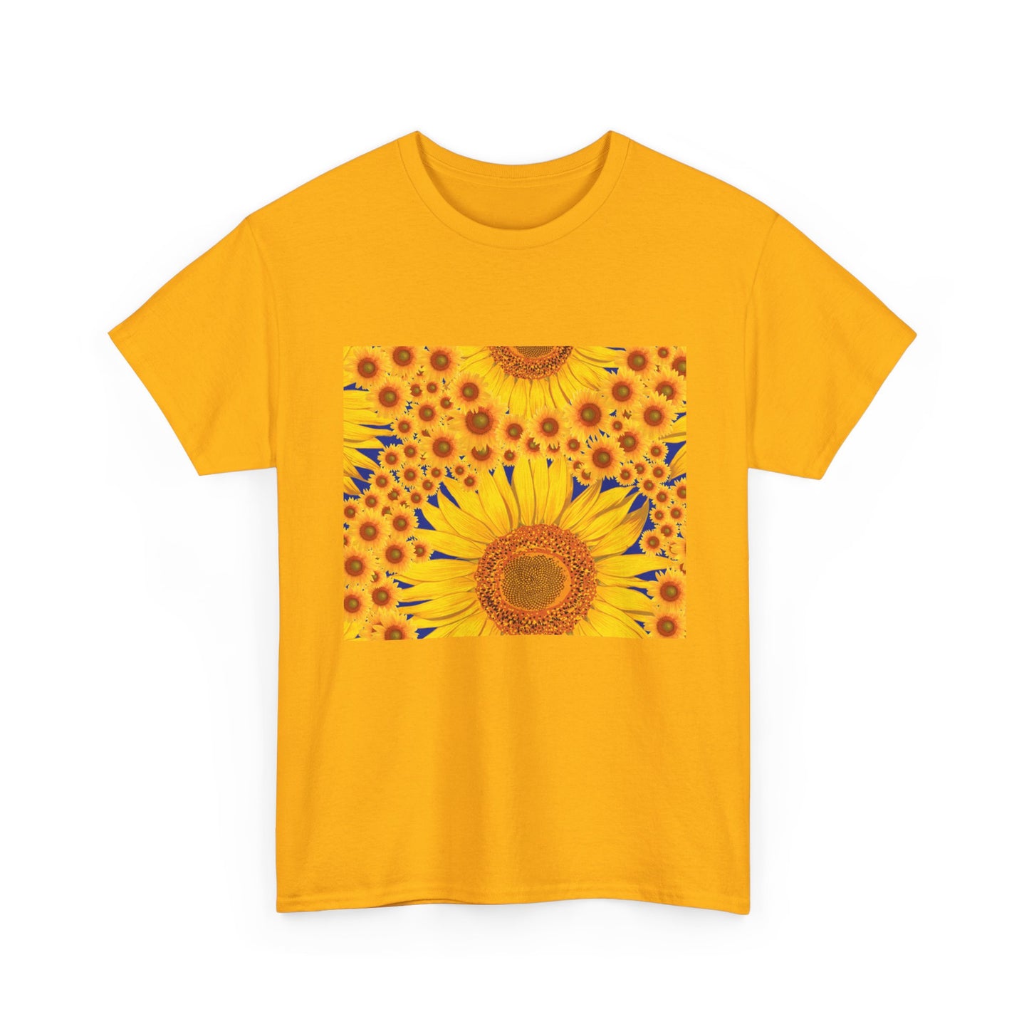 Sunflower Vibes Unisex Heavy Cotton Tee - Perfect for Summer, Nature Lovers, Gardening Celebrations, Casual Wear, Gift Ideas