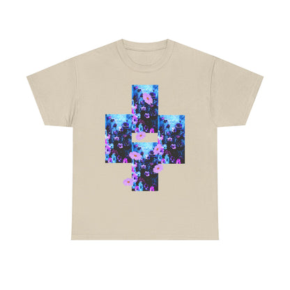 Floral Blue Cross T-Shirt — Vintage Indie Floral Graphic Tee