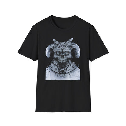 Edgy Graphic Tee: Unisex Softstyle T-Shirt with Skull Design, Art Lover Gift, Halloween Costume, Casual Wear, Unique Artwork Apparel