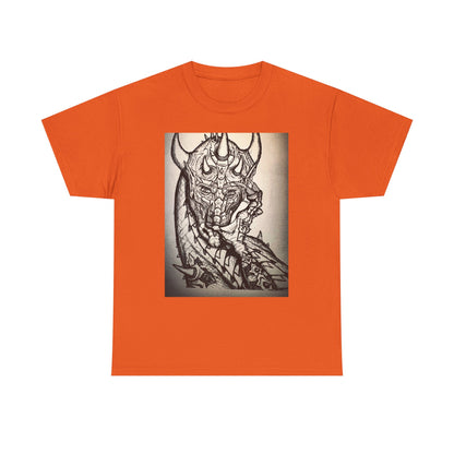 Dragon Art Unisex Heavy Cotton Tee, Graphic Tee, Unique Gift, Casual Wear, Fantasy Clothing, Art Inspired Shirt