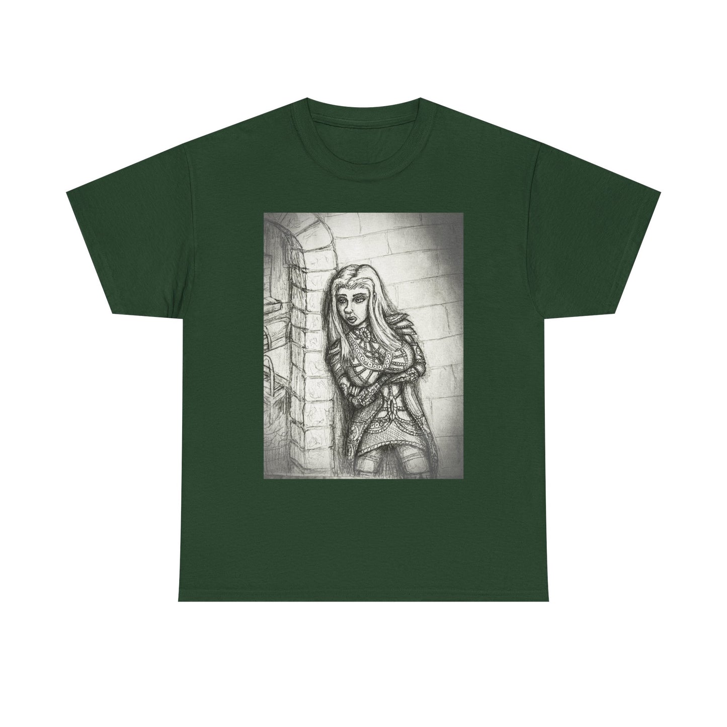Fantasy Female Elf B & W Unisex Tee