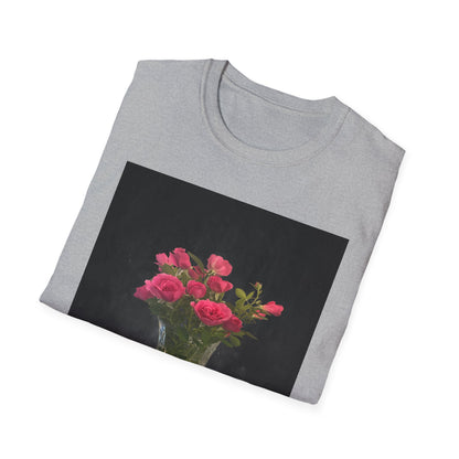 Floral Long Stemmed Red Roses Bouquet T-Shirt, Softstyle Tee Inspired by Nature, Gift for Garden Lovers, Spring/Summer Fashion, Flowers Design
