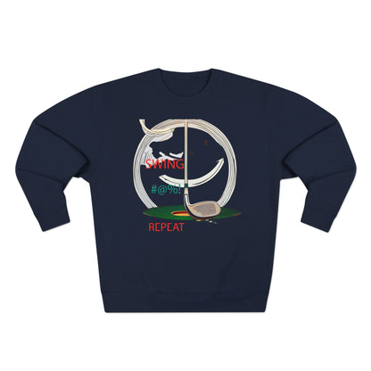 Golf Lover's Swing Unisex Crewneck Sweatshirt: Swing, Repeat, Perfect for Gifts, Sports Enthusiasts, Casual Wear, and Holidays