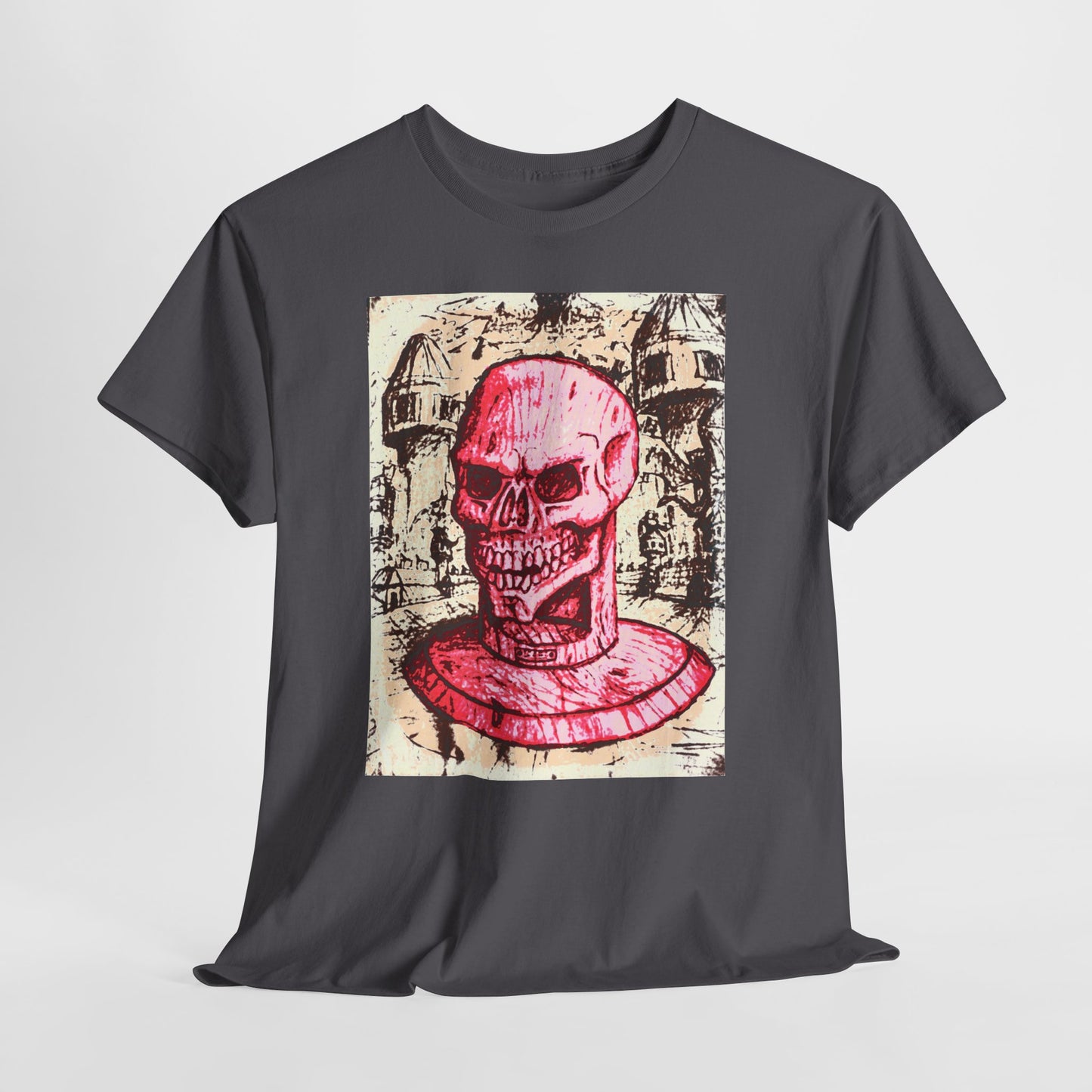 Vibrant Skull Graphic Tee, Unisex Heavy Cotton Shirt, Art Tee, Halloween Apparel, Edgy Casual Wear, Unique Gift