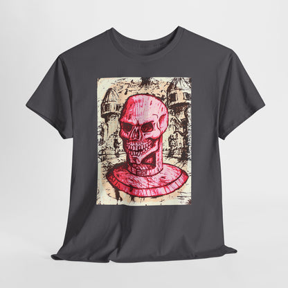 Vibrant Skull Graphic Tee, Unisex Heavy Cotton Shirt, Art Tee, Halloween Apparel, Edgy Casual Wear, Unique Gift