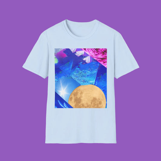 Colorful Moonlit Distorted Vibes Unisex T-Shirt, Graphic Tee