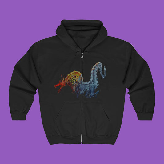 Skeleton Multicolor Dragon Hoodie - Unisex