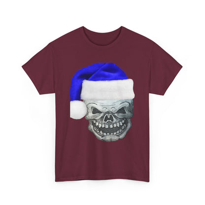 Skull in Blue Santa Hat T-Shirt