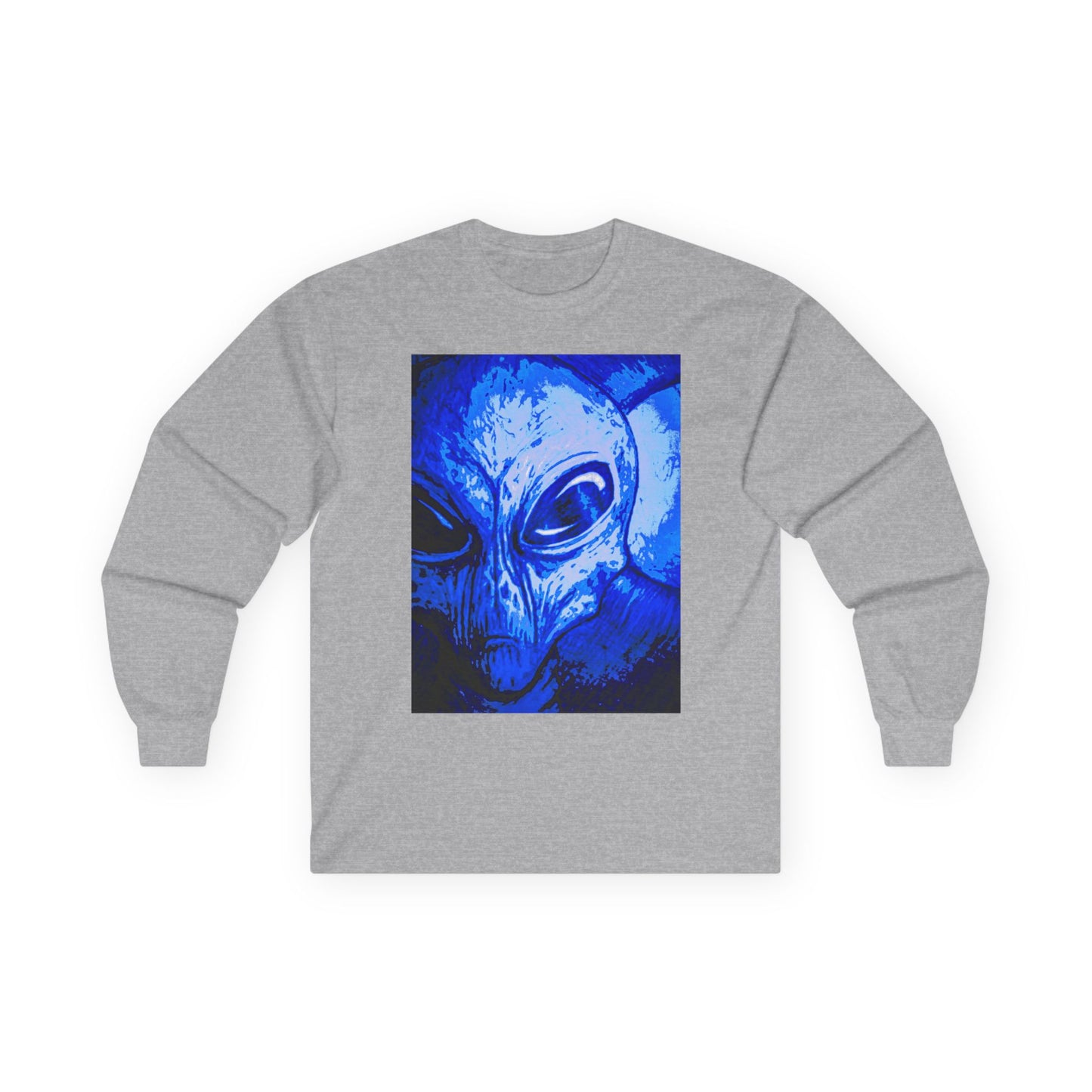 Alien Art Shadows Long Sleeve Tee - Unisex Cotton Graphic Shirt